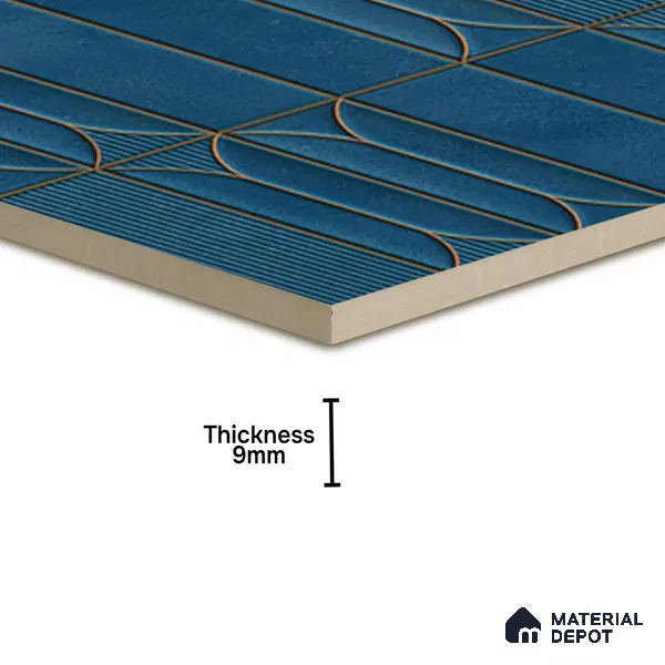 Faux Subway  Tile TL 07239 Boat 1004 1 ft x 1 ft Ceramic Glossy Finish - 9 mm  | 2 mm Spacer is Mandatory | Please Expect a Slight Variation of Pattern (Sample)